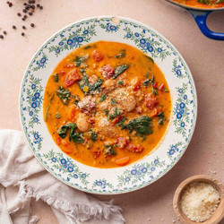 Creamy White Bean Soup With Spinach And Chorizo