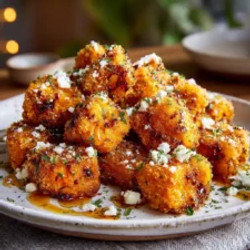 Crispy Butternut Squash Bites With Hot Honey Feta Drizzle