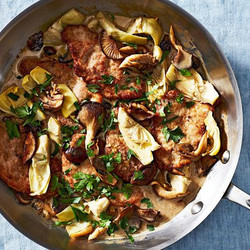 Pork, Mushroom, And Artichoke Fricassee