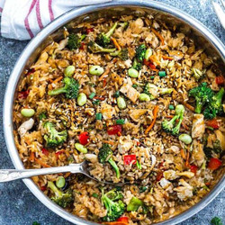 One Pot Teriyaki Rice With Chicken &amp; Vegetables (+instant Pot)