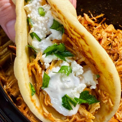 Crock Pot Harissa Chicken Wraps