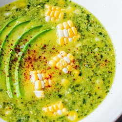 Vegan Roasted Poblano-corn Chowder