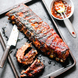 Grilled Bbq Ribs On A Gas Grill