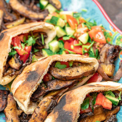 Vegan Mushroom Shawarma with Tahini