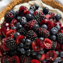 Cherry Berry Cream Pie With Pretzel Crust