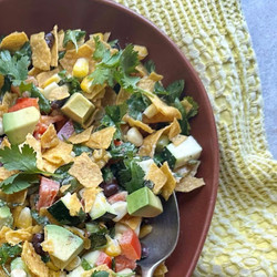 Chopped Vegetable Salad With Tortillas