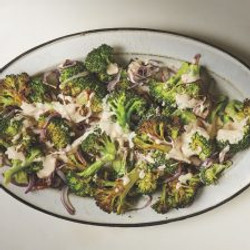 Roasted Broccoli Salad With Tahini Dressing