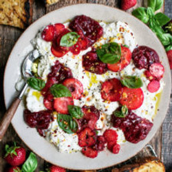 Burrata With Balsamic Strawberries &amp; Basil