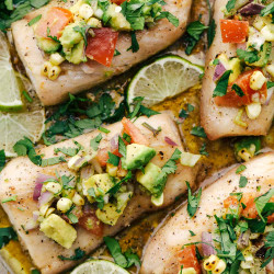 Brown Butter Lime Mahi Mahi With Avocado Salsa