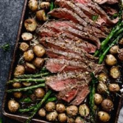 Sheet Pan Parmesan Steak And Potatoes