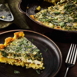 Feta And Spinach Potato Crust Quiche