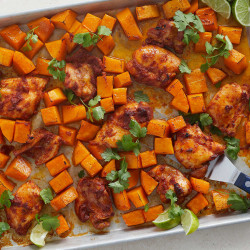 Sheet-pan Red Curry Chicken With Butternut Squash