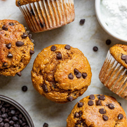 Chocolate Chip Carrot Cottage Cheese Muffins