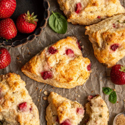 Strawberry Basil Buttermilk Scones