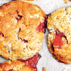 Strawberry, Ginger, And Poppy Seed Scones