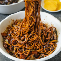Vegan Jjajangmyeon (noodles In Black Bean Sauce)