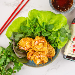 Shrimp Taro Fritters With Nước Chấm Dipping Sauce