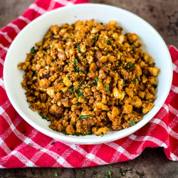 Vegan Pepperoni Pizza Tofu Crumbles