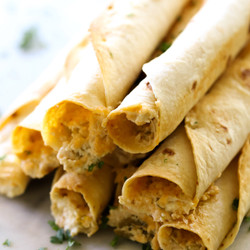 Baked Creamy Chile Verde Chicken Taquitos - Chef In Training