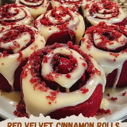 Red Velvet Cinnamon Rolls With Cream Cheese Icing