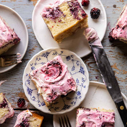 Swirled Blackberry Lavender Sheet Cake