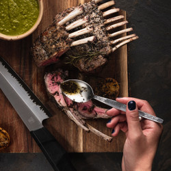 Za’atar Crusted Rack Of Lamb With Zhoug