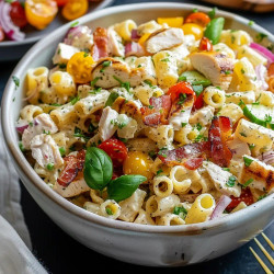Grilled Chicken Bacon Ranch Pasta Salad