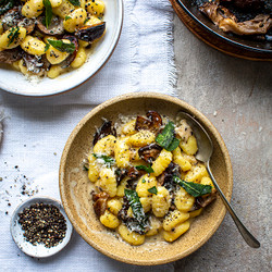 Cacio E Pepe Gnocchi With Mushrooms