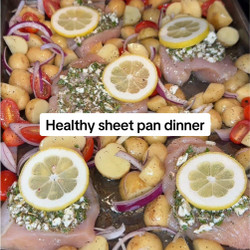 Sheet Pan Chicken With Potatoes, Tomatoes And Feta