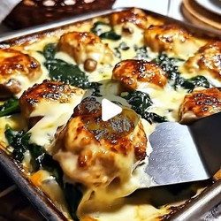 Creamy Spinach &amp; Mushroom Chicken Bake