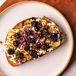 Air Fryer Blueberry Cottage Cheese Toast