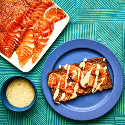 Gravlax With Caraway, Coriander, And Mustard-dill Sauce Recipe