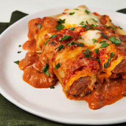 Easy Sausage Manicotti Bake