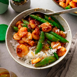 15 Minute Spicy Shrimp And Snap Peas Stir Fry