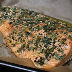 Slow-roasted Salmon With Capers, Dill And Lemon