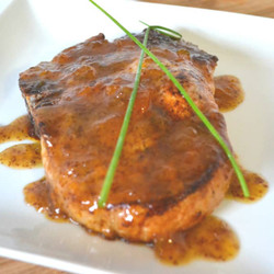 Peach And Mustard Glazed Pork Chops