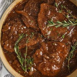 Cube Steaks With Balsamic Onion Gravy