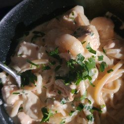 Salmon And Prawn Pasta