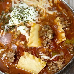 Easy Slow Cooker Lasagna Soup