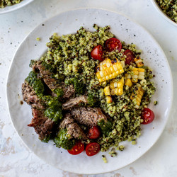 Chimichurri Quinoa + Flank Steak Bowls