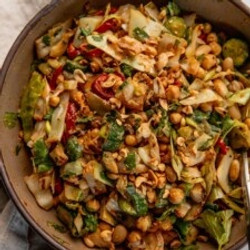 Dan Dan Charred Cabbage Bean Salad