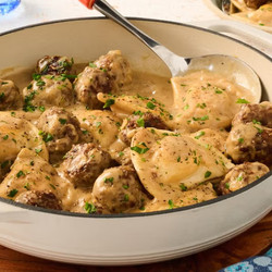 Pierogi And Meatball Skillet