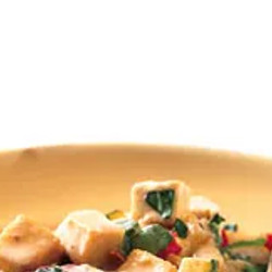 Thai Tofu With Zucchini, Red Bell Pepper, And Lime