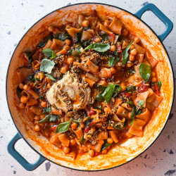 Harissa And Hummus One Pot Pasta Bake