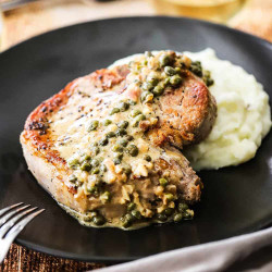 Seared Pork Chops With Caper Sauce