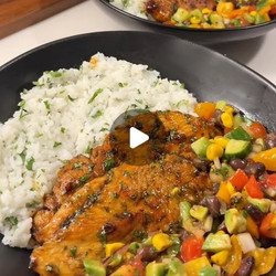 Honey Cilantro Lime Chicken &amp; Avocado Corn Tomato Salad