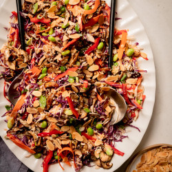 Spicy Sesame Slaw With Mushrooms &amp; Edamame