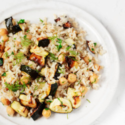 Lemon Dill Zucchini Chickpea Rice