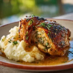 Cilantro Lime Roasted Chicken With Creamy Mashed Potatoes And Pan Gravy