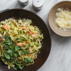 Spaghetti Mit Lachs Und Spargel